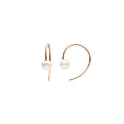 Heideman Ohrringe Damen Loop aus Edelstahl rosegold farbend matt Ohrtecker für Frauen mit Perle weiss 6mm von heideman ars gratia artis