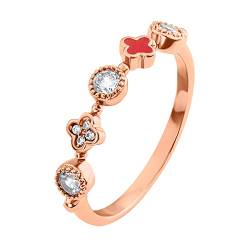 Heideman Ring Adria Damen aus Edelstahl rosegold farbend matt poliert Damenring für Frauen mit Stein weiss rose vergoldet von heideman ars gratia artis