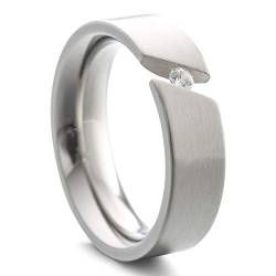 Heideman Ring Damen Paari Spannring aus Edelstahl silber farben matt oder poliert Damenring für Frauen mit Stein Zirkonia weiss im Brillantschliff Crystal Gr.58 hr7012-4-1-58 von heideman ars gratia artis