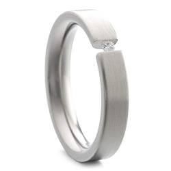 Heideman Ring Damen Paari aus Edelstahl silber farben matt oder poliert Damenring für Frauen mit Stein Zirkonia weiss als Brillant im Brillantschliff Crystal Gr.60 hr7002-4-1-60 von heideman ars gratia artis