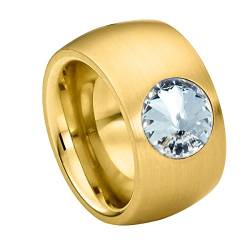 Heideman Ring Damen aus Edelstahl gold farbend matt Damenring für Frauen mit Stein von heideman ars gratia artis