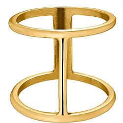 Heideman Ring Damen aus Edelstahl gold farbend poliert Damenring Jarek für Frauen vergoldet von heideman ars gratia artis