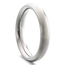 Heideman Ring Damen und Herren Paari aus Edelstahl silber farben poliert oder matt Damenring für Frauen und Männer Partnerringe 4mm breit schmaler gewölbter Ring strichmatt Gr.52 hr7021-4-52 von heideman ars gratia artis