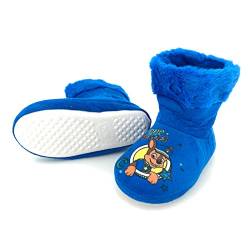 heimtexland ® Paw Patrol Hausschuhe Kinder Hüttenschuhe Kuschelig Warm Anti Rutsch Hausstiefel Typ867 Chase Blau 27-28 von heimtexland