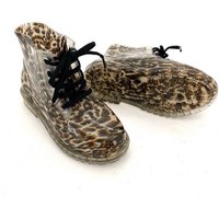 heimtexland Kinder Gummistiefel Schnürboots Mädchen Stiefel Gummistiefelette (Typ880) Stiefeletten Trend Regen Boots wasserdicht Leopard Blumen von heimtexland