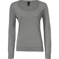 Sieh an! Damen Rundhals-Pullover grau-melange von heine