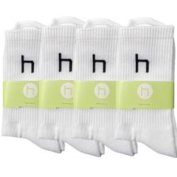 heinsa Tennissocken Herren & Damen: Made in Germany Sportsocken aus weicher zertifizierter Bio-Baumwolle perfekt für Sneaker (DE/NL/SE/PL, Numerisch, 39, 42, Regular, Regular, Weiß (Schwarzes Logo)) von heinsa