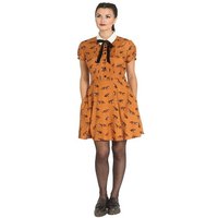 Hell Bunny A-Linien-Kleid Vixey Braun Vintage Retro Skater Dress von hell bunny
