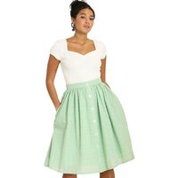 Hell Bunny A-Linien-Rock Celia 50's Skirt Vintage Lochmuster Minzgrün Retro Bestickt von hell bunny