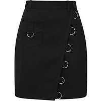 Hell Bunny A-Linien-Rock Tifa Punk Skirt Metal D-Ringe Gothic Wickelrock von hell bunny