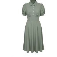 Hell Bunny Kleid knielang - Maddy Dress - XS bis 4XL - für Damen - Größe 4XL - grün von hell bunny