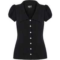 Hell Bunny - Rockabilly Bluse - Maddy Blouse - XS bis 4XL - für Damen - Größe 4XL - schwarz von hell bunny