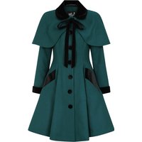 Hell Bunny - Rockabilly Mantel - Anouk Coat - S bis 4XL - für Damen - Größe 3XL - grün/schwarz von hell bunny