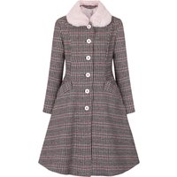 Hell Bunny - Rockabilly Mantel - Watson Coat - XS bis 4XL - für Damen - Größe 3XL - schwarz/rosa von hell bunny