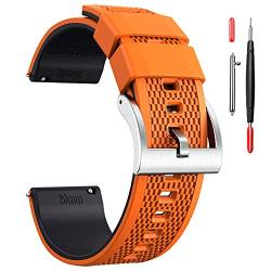 Hemsut 18mm Silikon Uhrenarmbänder, Quick Release Hemsut Silicone Watch Band Kautschuk Uhrenarmband für Männer Frauen weichen Ersatz von hemsut h