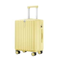 hengboyihg Trolley-Koffer Herren- und Damen-Aluminiumrahmen-Koffer, Trolley-Koffer, Boarding-Koffer, geräuschlos, Universal-Rad, Passwort-Box Reisekoffer (Color : Yellow, Size : 28) von hengboyihg