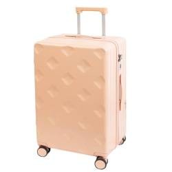 hengboyihg Trolley-Koffer Koffer for Männer und Frauen, 20-Zoll-Boarding-Code-Lederbox, multifunktionaler und robuster Koffer Reisekoffer (Color : Pink, Size : A) von hengboyihg