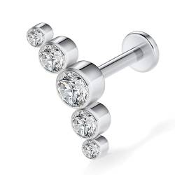 16G Five CZ Cartilage Tragus Earrings G23 Titanium Studs Earrings Women Girls Conch Helix Tragus Piercing von hengkaixuan