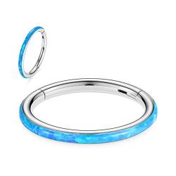 16G opalblau 316L chirurgischer Stahl Clicker Segment Nahtloser Creolenring Septumring Unisex Knorpel Creolen Helix Conch Piercing 10mm von hengkaixuan