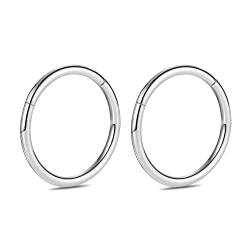 hengkaixuan 2Pcs 10mm Titan 20G Klappsegment Ohrringe Knorpel Helix Lippe Tragus Nasenring Hoop Sleeper Body Piercing von hengkaixuan