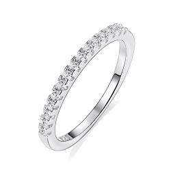 hengkaixuan Moissanite Ehering 18 Karat Weißgold plattiert 925 Sterling Silber Trauringe Ewigkeit Ehering Stapelbarer Ring Klassische Verlobungsringe Erinnerungsring für Frauen 5 von hengkaixuan