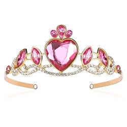 hengkaixuan Rosa Kristall Tiara Sparkly Strass Tiara für Frauen Mädchen Geburtstag Party Haarschmuck Prinzessin Tiara Prinzessin Tiara für Mädchen Kinder Acryl Krone Kopfschmuck von hengkaixuan