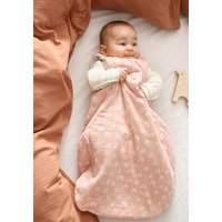 hessnatur Baby Musselin-Schlafsack aus Bio-Baumwolle mit Wollwattierung - beige - Größe 90 cm von hessnatur