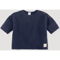 hessnatur Baby Musselin Shirt Relaxed aus Bio-Baumwolle - blau - Größe 74/80 von hessnatur