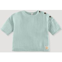 hessnatur Baby Musselin Shirt Relaxed aus Bio-Baumwolle - grün - Größe 74/80 von hessnatur