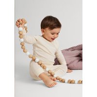 hessnatur Baby Pyjama Regular aus Bio-Baumwolle mit Merinowolle und Seide - natur - Größe 98/104 von hessnatur