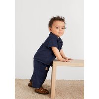 hessnatur Baby Shirt Regular aus Leinen mit Bio-Baumwolle - blau - Größe 62/68 von hessnatur