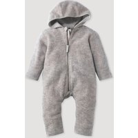 hessnatur Baby Wollfleece-Overall Regular aus Bio-Merinowolle - grau - Größe 74/80 von hessnatur