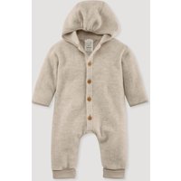 hessnatur Baby Wollfleece Overall Regular aus Bio-Merinowolle mit Bio-Baumwolle - beige - Größe 86/92 von hessnatur