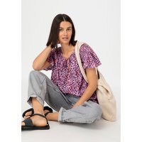 hessnatur Damen Bluse Relaxed aus LENZING™ ECOVERO™ Viskose - lila - Größe M von hessnatur