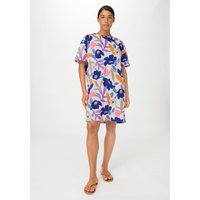 hessnatur Damen Heavy T-Shirtkleid Mini Oversize aus Bio-Baumwolle - blau - Größe L von hessnatur