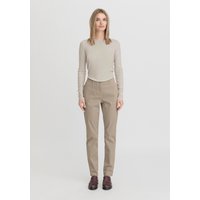 hessnatur Damen Hose Chino Regular aus Bio-Baumwolle - beige - Größe 40 von hessnatur