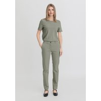 hessnatur Damen Hose Chino Regular aus Bio-Baumwolle - grün - Größe 36 von hessnatur