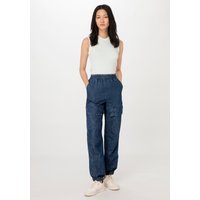 hessnatur Damen Jeans Cargo Relaxed aus Bio-Denim mit Kapok - blau - Größe 40 von hessnatur