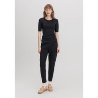 hessnatur Damen Jersey-Hose Regular aus Bio-Baumwolle - schwarz - Größe 44 von hessnatur