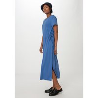hessnatur Damen Jersey Kleid Midi Regular aus Bio-Baumwolle - blau - Größe 34 von hessnatur