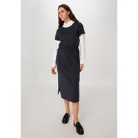 hessnatur Damen Jersey Kleid Midi Regular aus Bio-Baumwolle - blau - Größe 40 von hessnatur