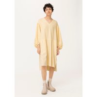 hessnatur Damen Kleid aus Bio-Baumwolle mit Leinen - gelb - Größe S von hessnatur