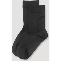 hessnatur Damen Merino-Socken im 2er-Pack aus Bio-Merinowolle mit Bio-Baumwolle - schwarz - Größe 38-40 von hessnatur