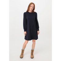 hessnatur Damen Mini-Kleid aus Bio-Baumwolle mit Bio-Merinowolle - blau - Größe 48 von hessnatur