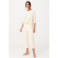hessnatur Damen Pyjama Regular PURE NATURE aus Bio-Baumwolle - natur - Größe 44 von hessnatur