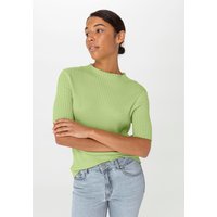 hessnatur Damen Rib Pullover Slim aus Bio-Baumwolle - grün - Größe 34 von hessnatur