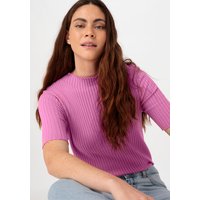hessnatur Damen Rib Pullover Slim aus Bio-Baumwolle - rosa - Größe 40 von hessnatur
