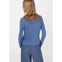 hessnatur Damen Rib Strickjacke Slim aus Bio-Baumwolle - blau - Größe 38 von hessnatur