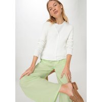 hessnatur Damen Rib Strickjacke Slim aus Bio-Baumwolle - weiß - Größe 36 von hessnatur