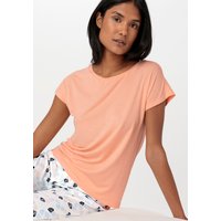 hessnatur Damen Schlafshirt Regular PURE FLOW aus TENCEL™ Modal - orange - Größe 42 von hessnatur